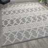 Flash Furniture Gray/Ivory 8x10 Hand Woven Boho Patterned Area Rug CI-21-231-810-GY-GG